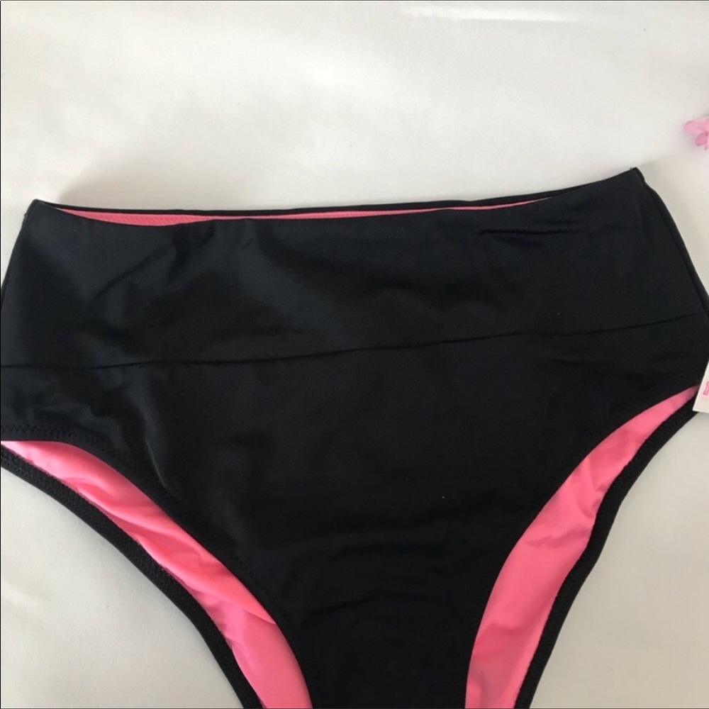 Black RUCHED KNOTTED HIGH WAIST BIKINI size M - Picture 2 of 5